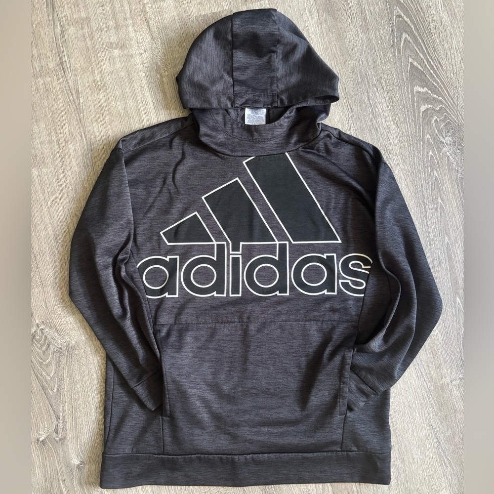 adidas Black and White Logo Pullover Hoodie